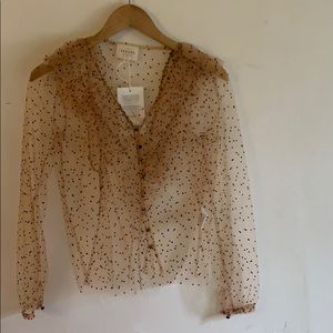 Seźane Sheer Polka dot Blouse